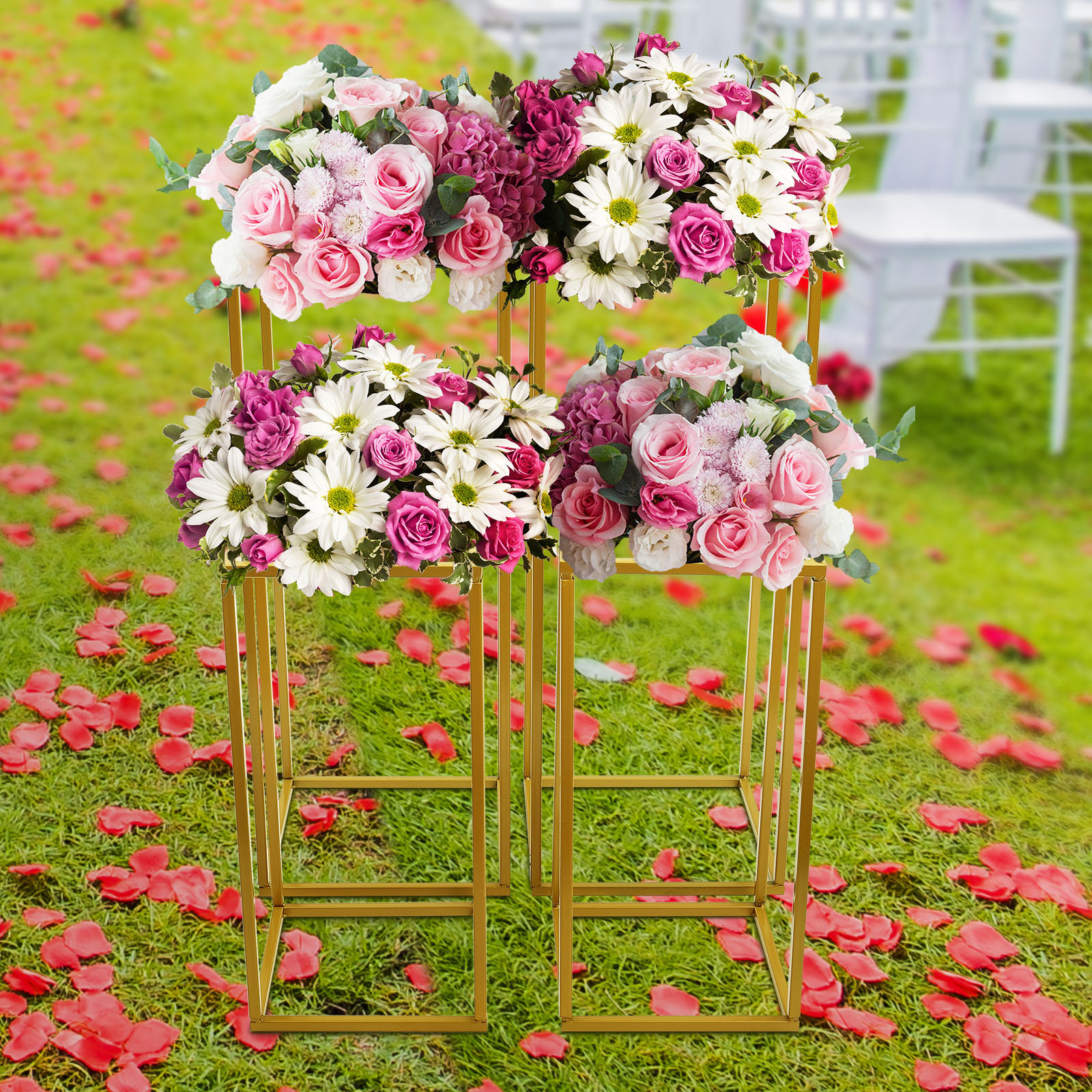 Cindel+4Pcs+Gold+Flower+Floor+